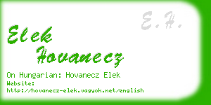 elek hovanecz business card